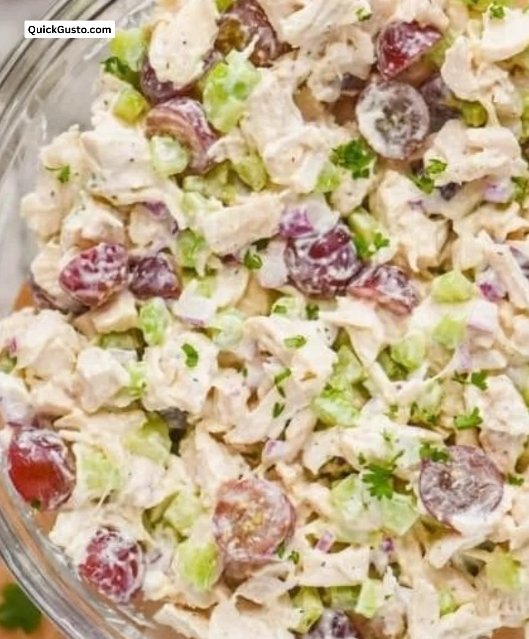 Delicious chicken salad bowl with fresh ingredients and vibrant colors