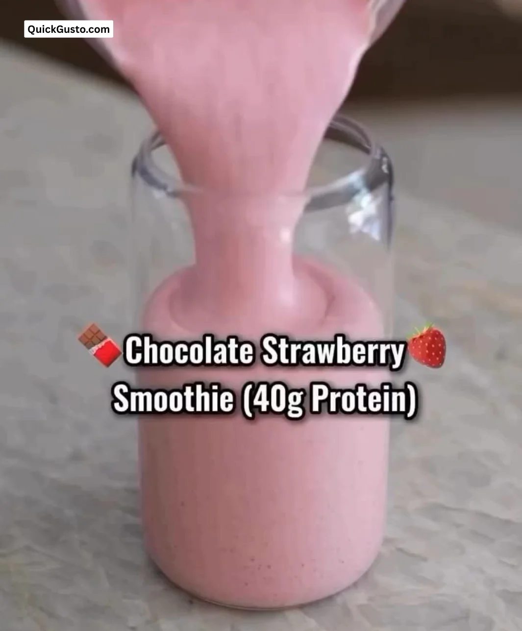Chocolate strawberry smoothie with fresh strawberries and chocolate ingredients