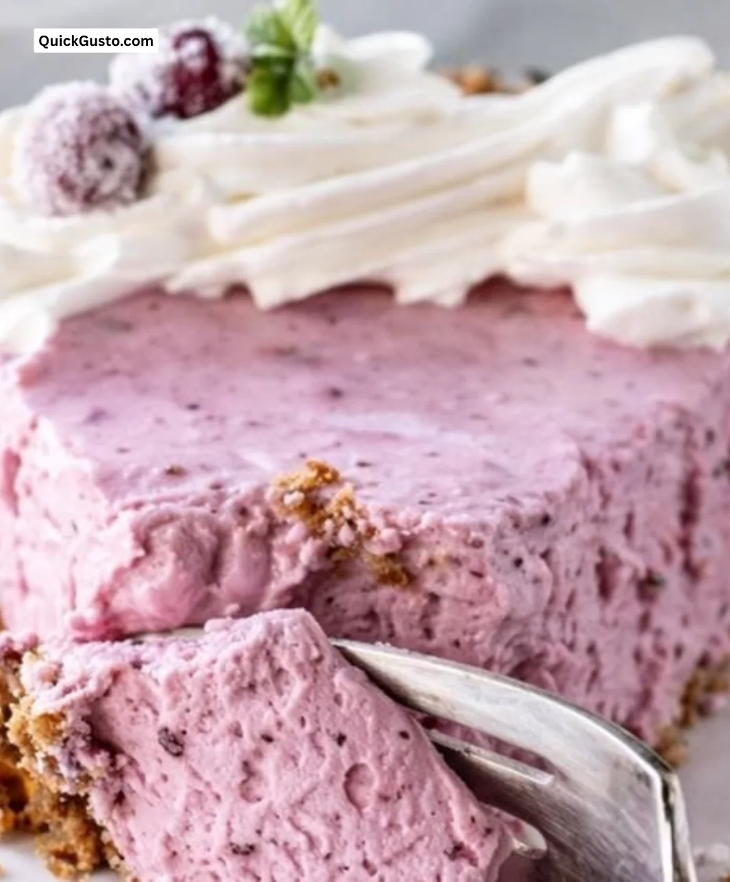 Delicious cranberry mousse served in a festive dish for the holidays