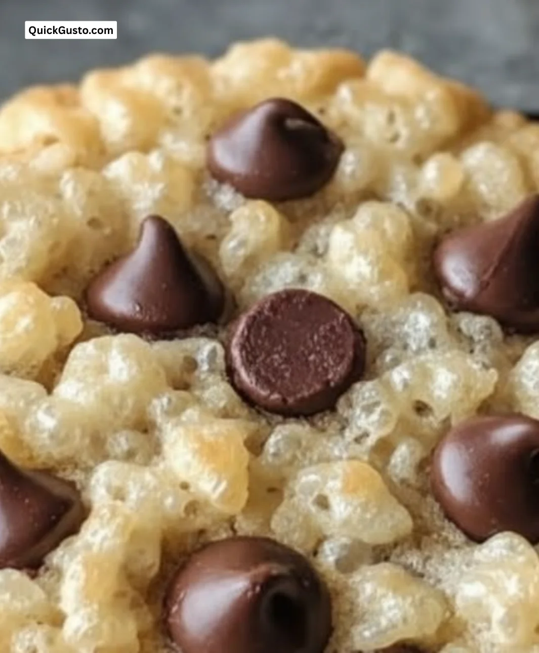 Delicious Rice Krispie chocolate chip cookies on a plate