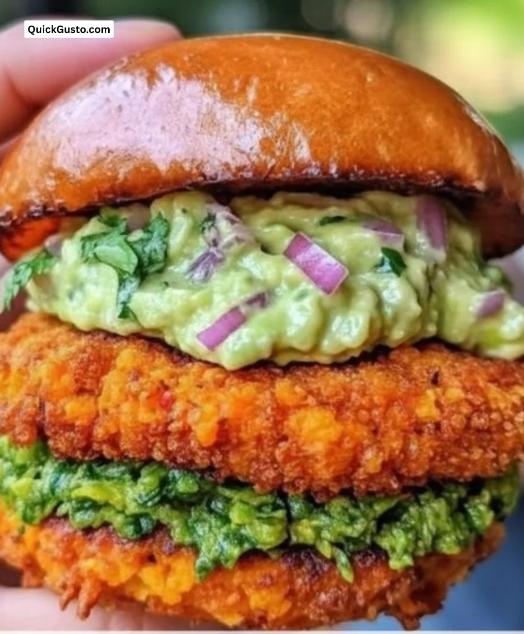 Crispy sweet potato and red lentil patties on a wooden board