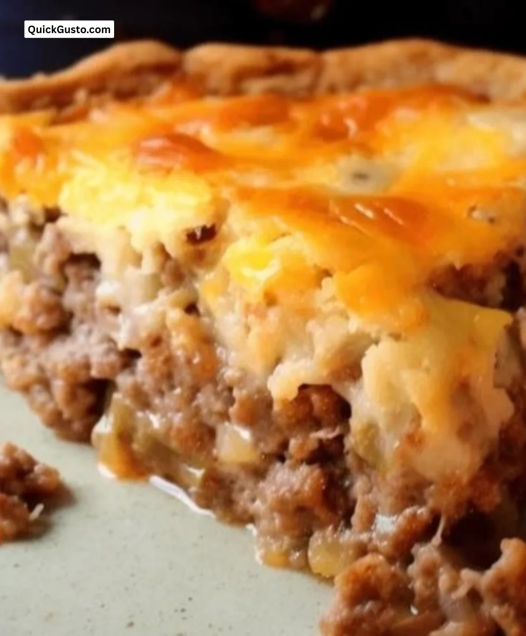 Delicious Monterey Sausage Pie slice on a plate