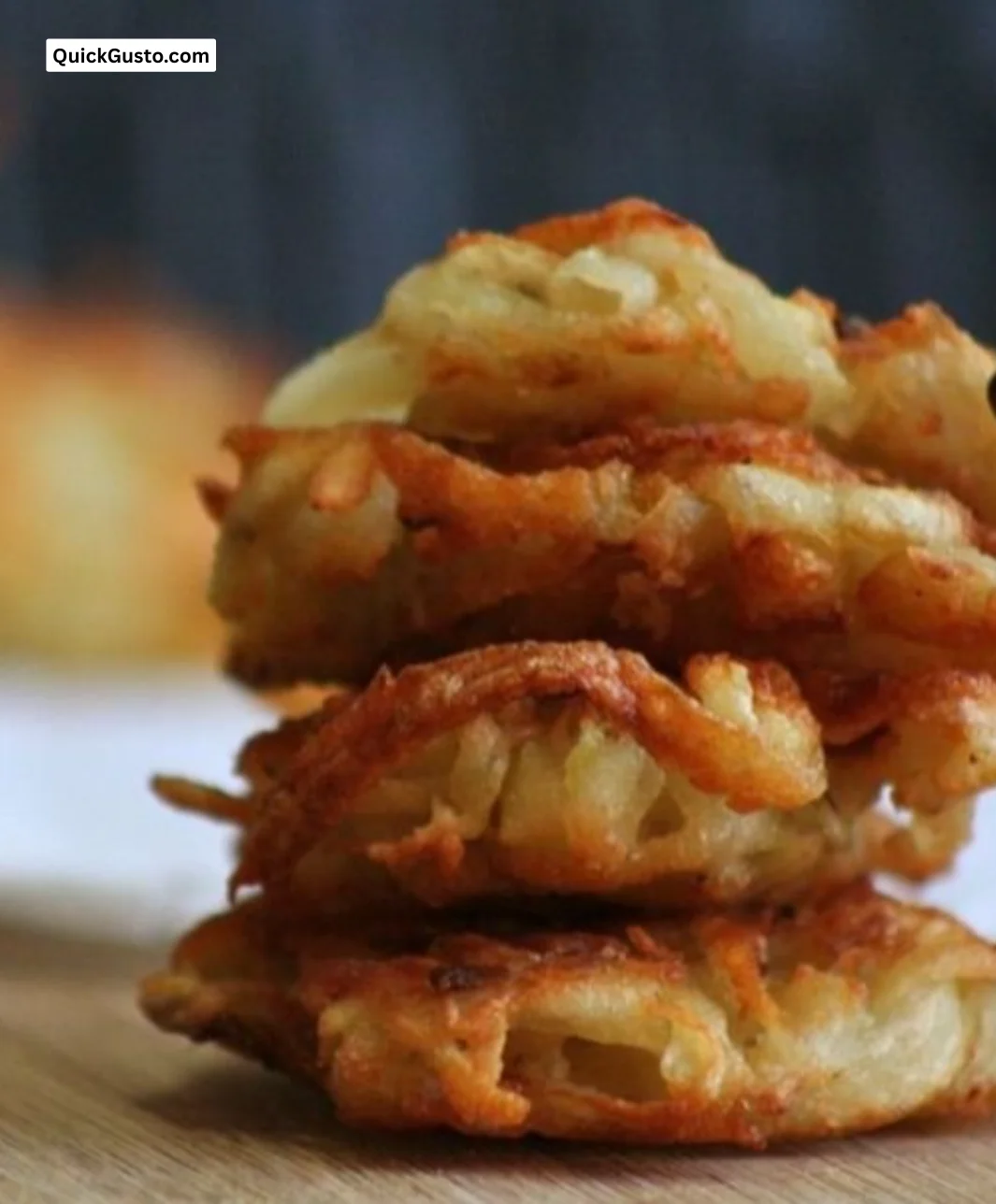 Deliciously crispy homemade potato pancakes served with sour cream
