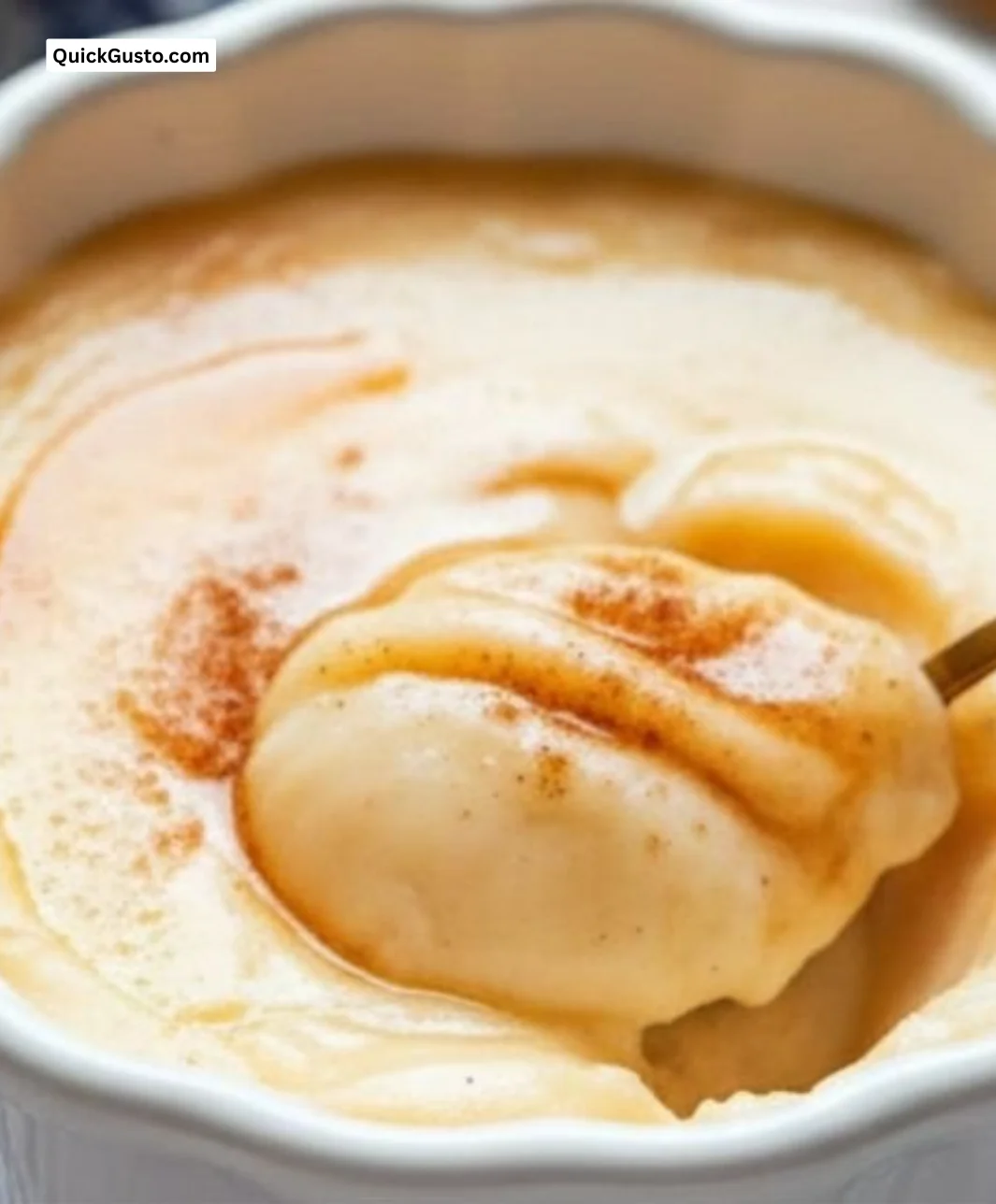 Delicious bowl of creamy rice pudding topped with cinnamon and raisins