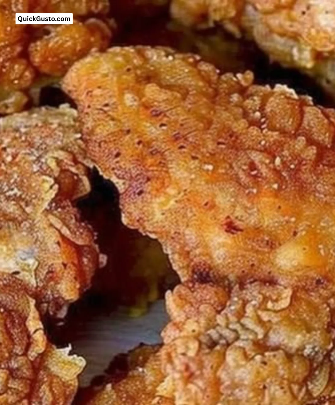 Southern fried chicken batter recipe with crispy, golden chicken pieces