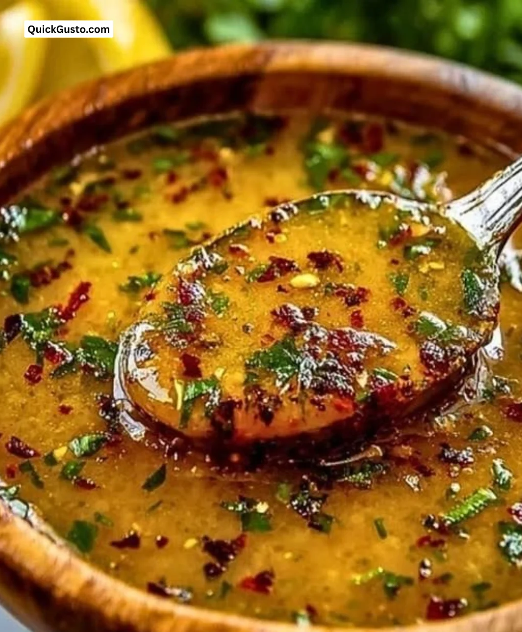 Spicy Cajun garlic butter sauce with fresh herbs and spices