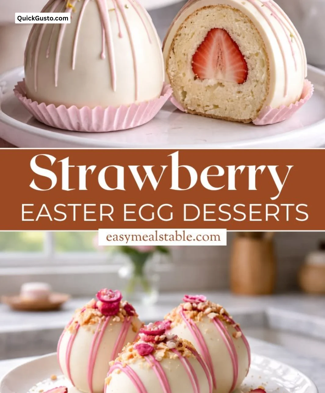 Colorful Strawberry Shortcake Easter Egg Bombs decorated for spring