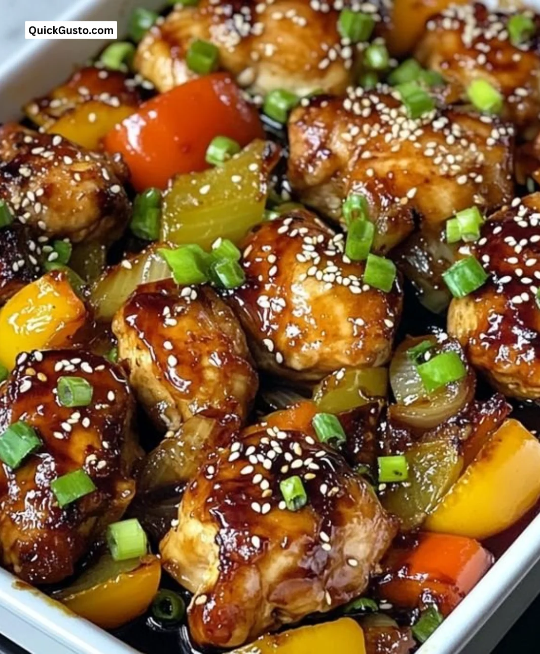 Delicious teriyaki chicken sheet pan supper with veggies ready to serve