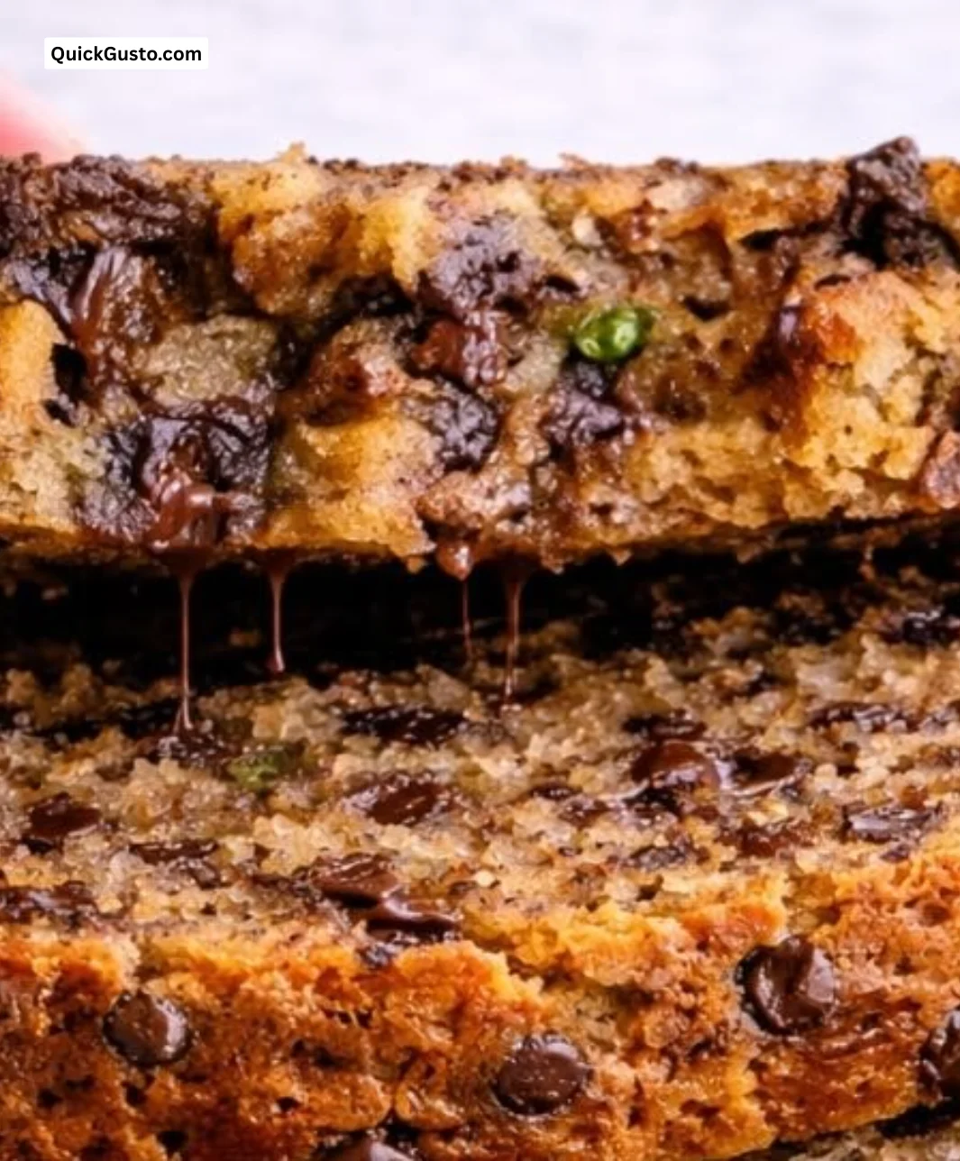 Deliciously moist zucchini bread loaf fresh out of the oven