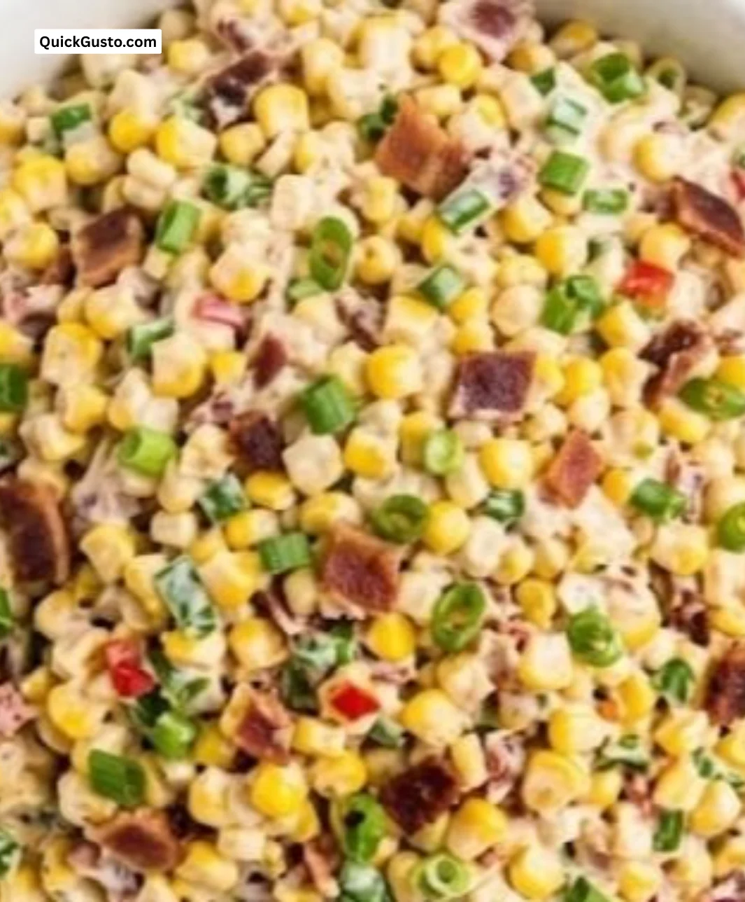 Bowl of fresh, colorful addictive corn salad with vibrant vegetables.