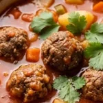 Authentic Mexican Albondigas Soup with hearty meatballs and fresh ingredients