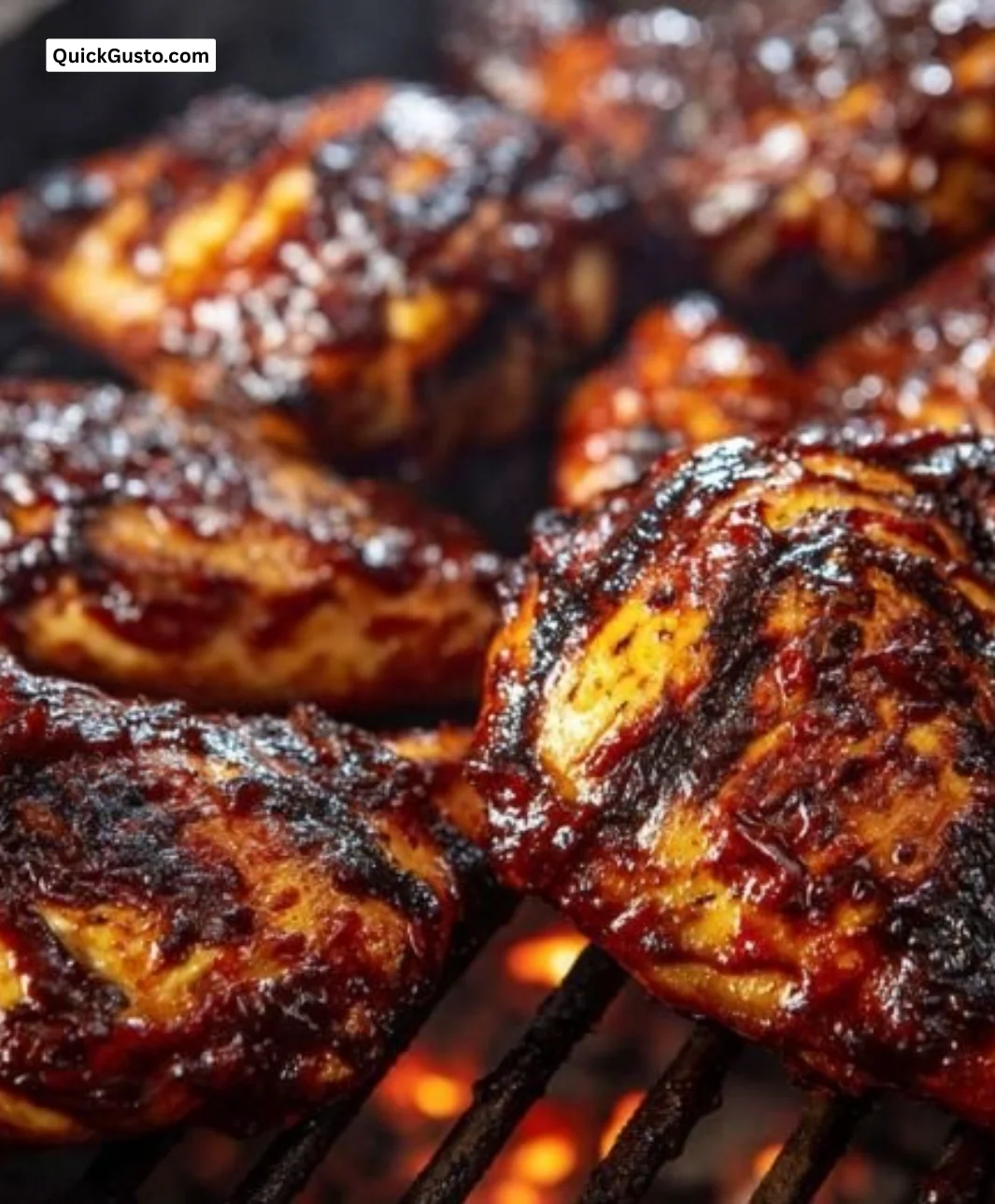 Grilled BBQ chicken served on a plate with sides