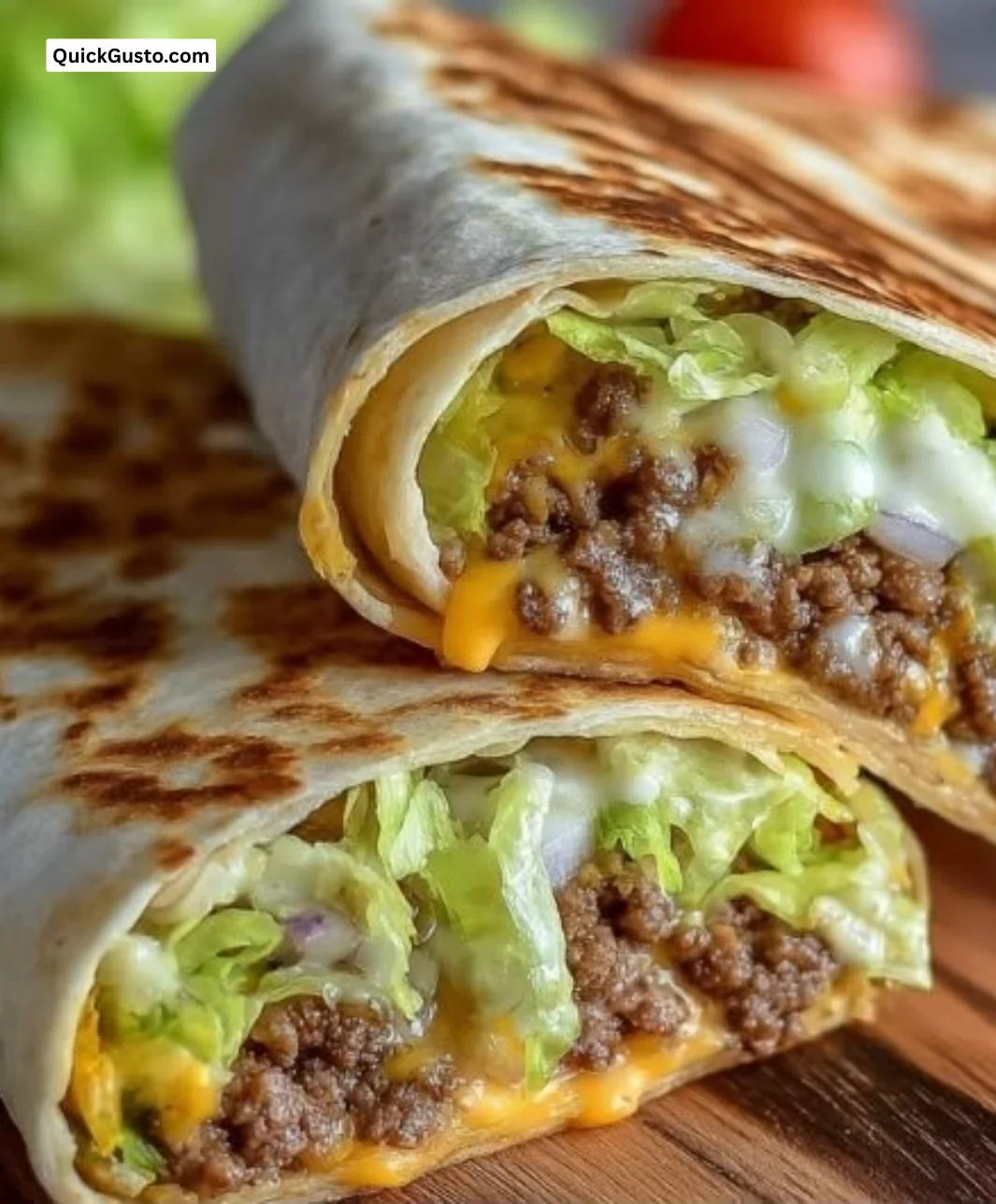 Delicious Big Mac Wraps served with fresh ingredients