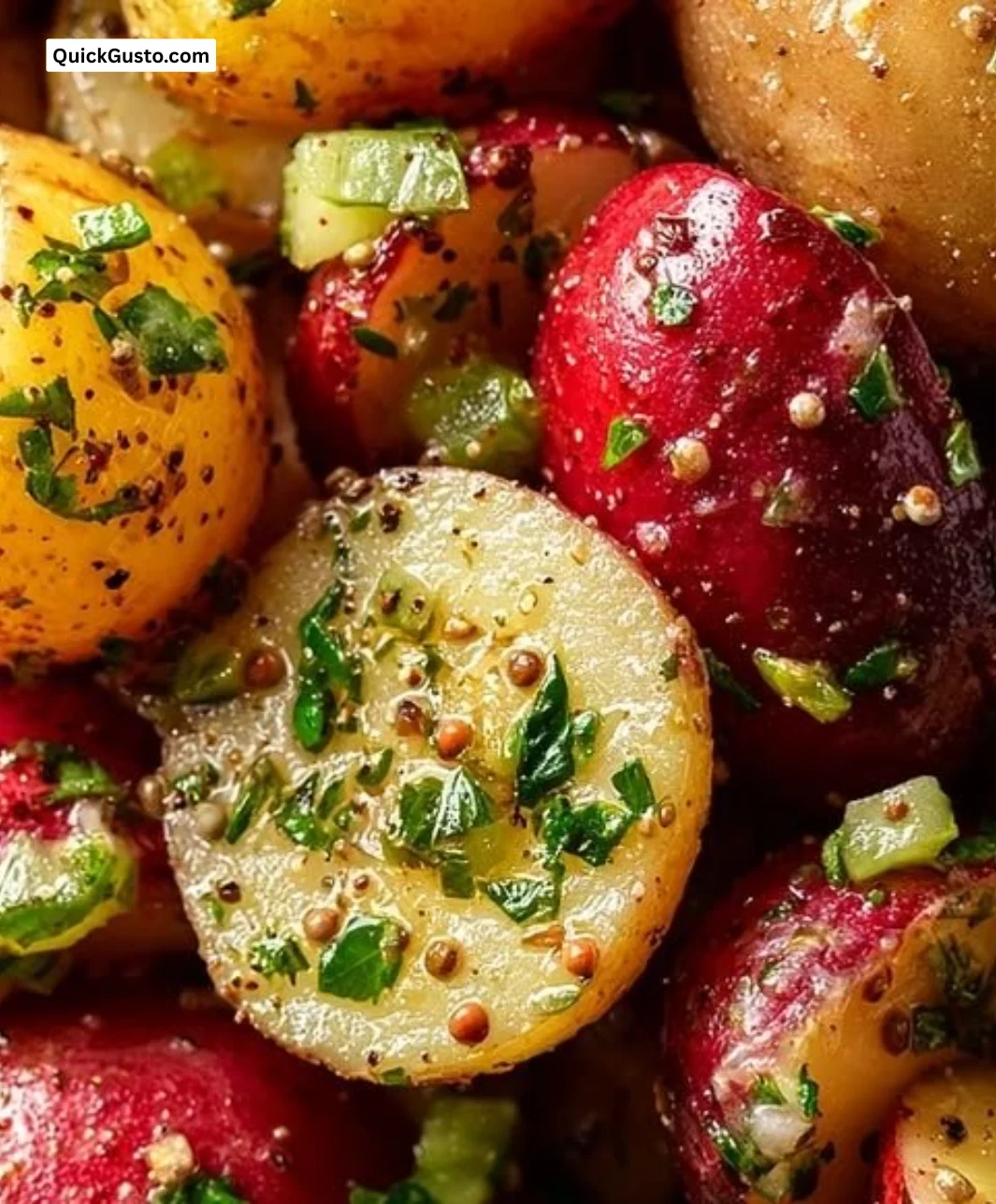 Quick French potato salad with capers and creamy potatoes
