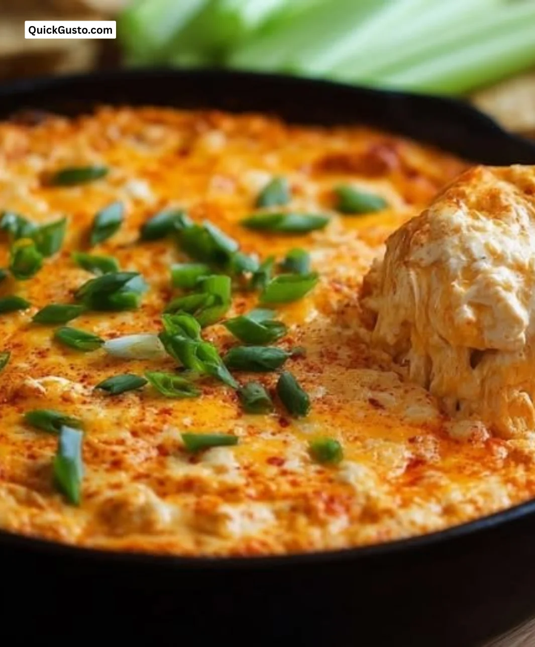 Delicious Buffalo Chicken Dip served in a bowl, perfect for parties and sharing.