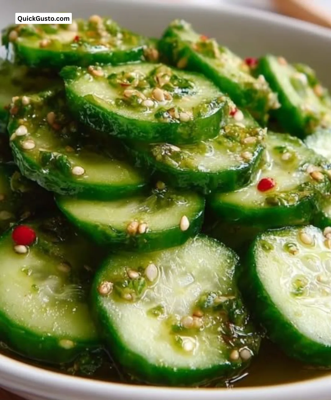 Crisp Cucumber Salad with fresh ingredients, inspired by Din Tai Fung's recipe.