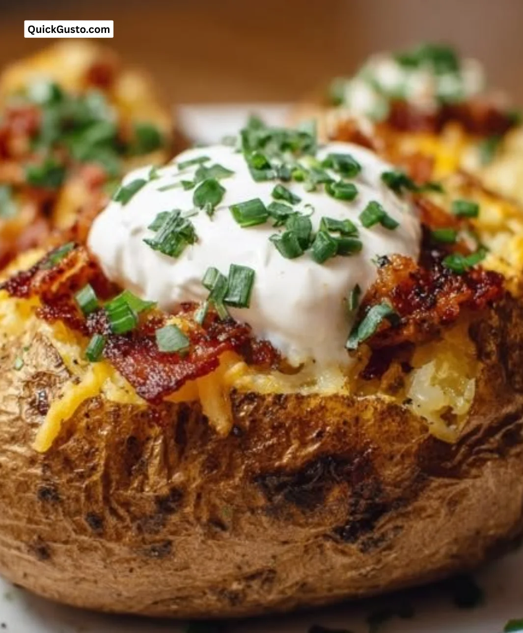 Crispy air fryer baked potatoes served on a cozy table setting.