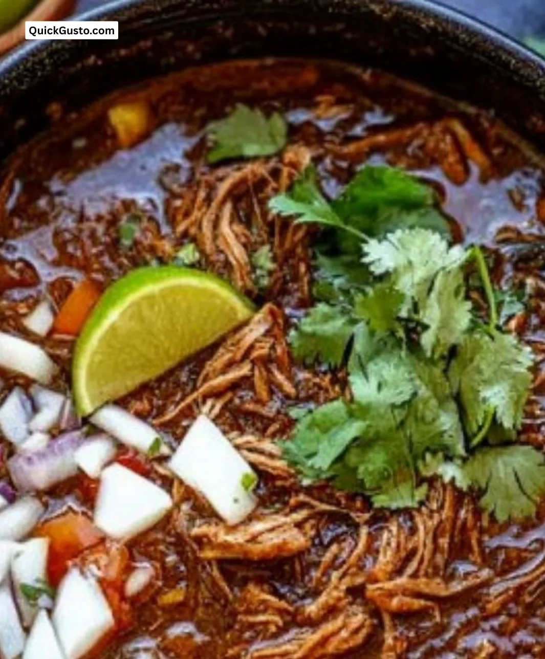 Delicious Crockpot Mexican Birria simmered with spices and herbs