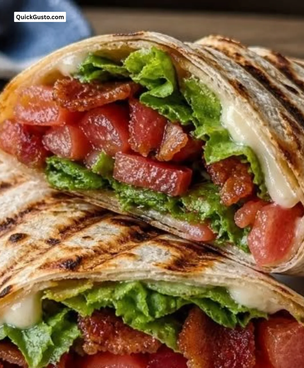 Delicious grilled BLT wraps with crispy bacon, lettuce, and tomato