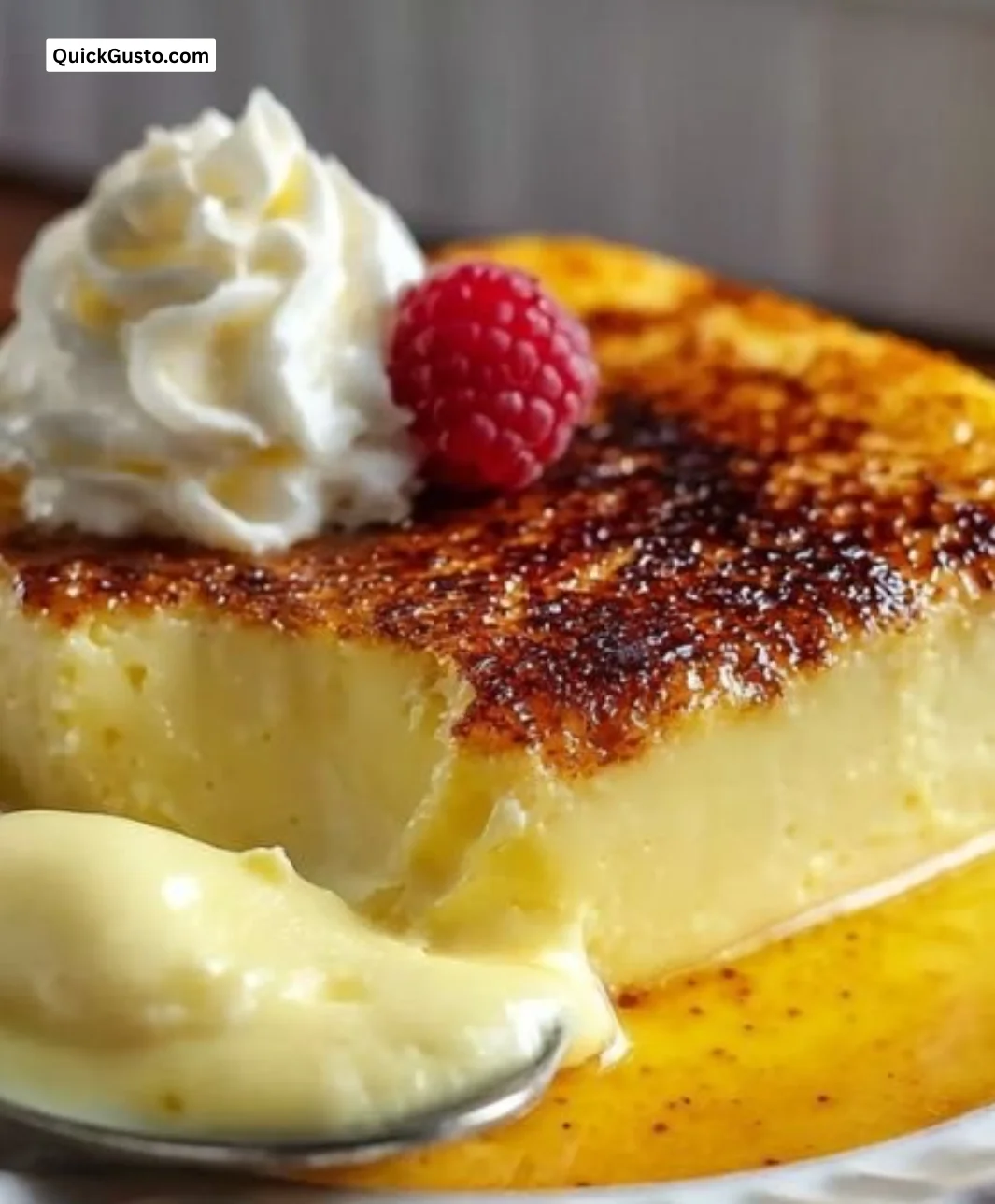 A creamy dish of Easy Amish Baked Custard served in a bowl, perfect for dessert.