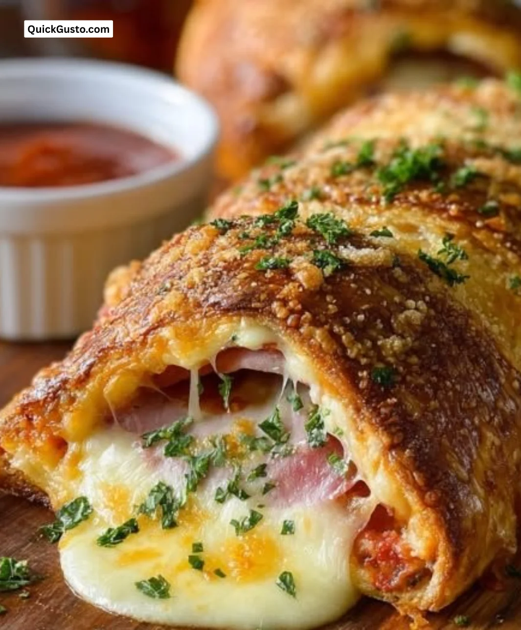 Easy Italian Stromboli, a cheesy and cozy baked dish ideal for sharing.