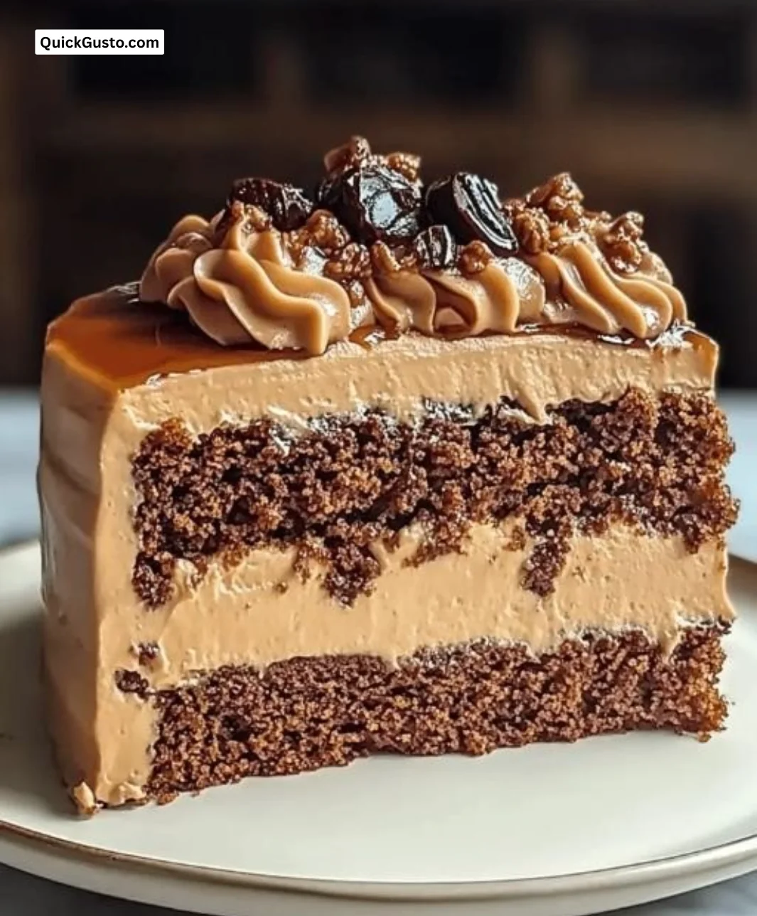 Delicious Gooey Coffee Caramel Cake with rich coffee and caramel glaze