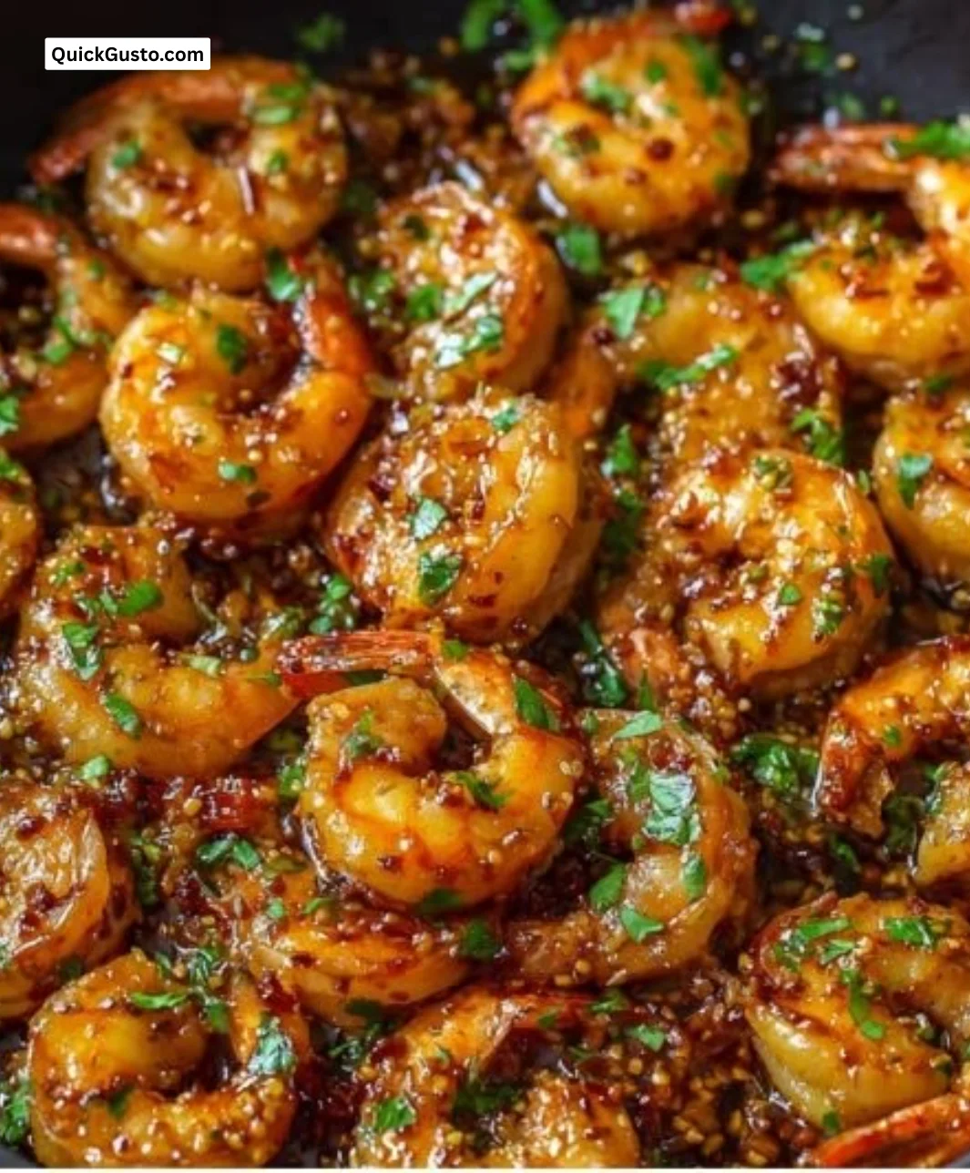 Honey Garlic Shrimp dish pan-sizzled with a vibrant honey garlic sauce