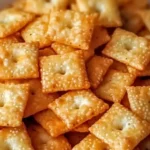 Homemade Cheez-Its made with sourdough, cheese, and spices