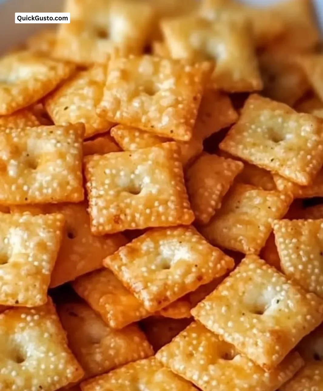 Homemade Cheez-Its made with sourdough, cheese, and spices