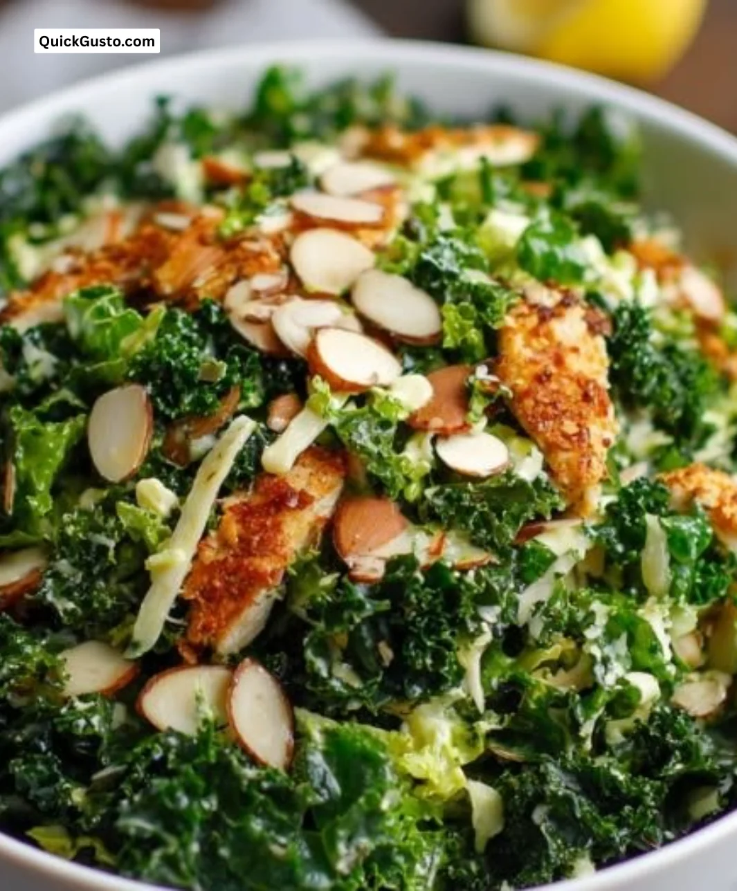 Chick-fil-A inspired homemade kale salad with crunchy toppings