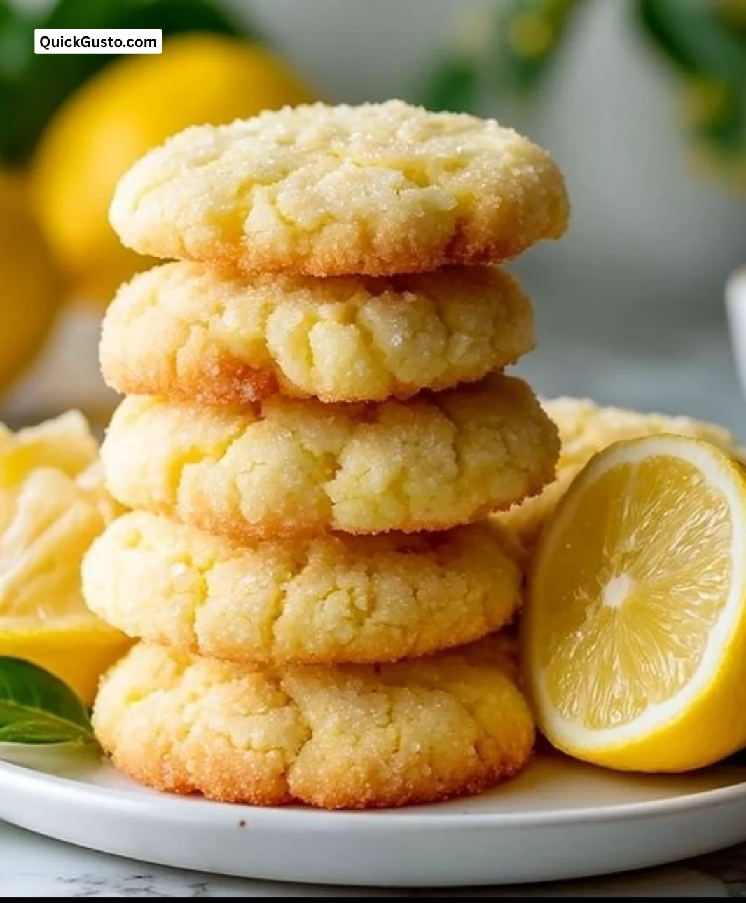 Freshly baked Lemon-Butter Snickerdoodles with a sprinkle of sugar