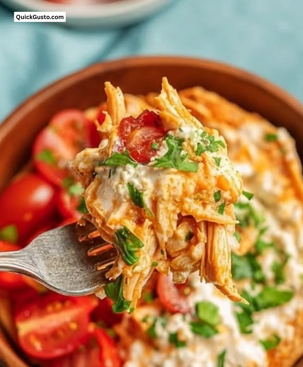 Delicious cottage cheese chicken taco bowl with fresh toppings