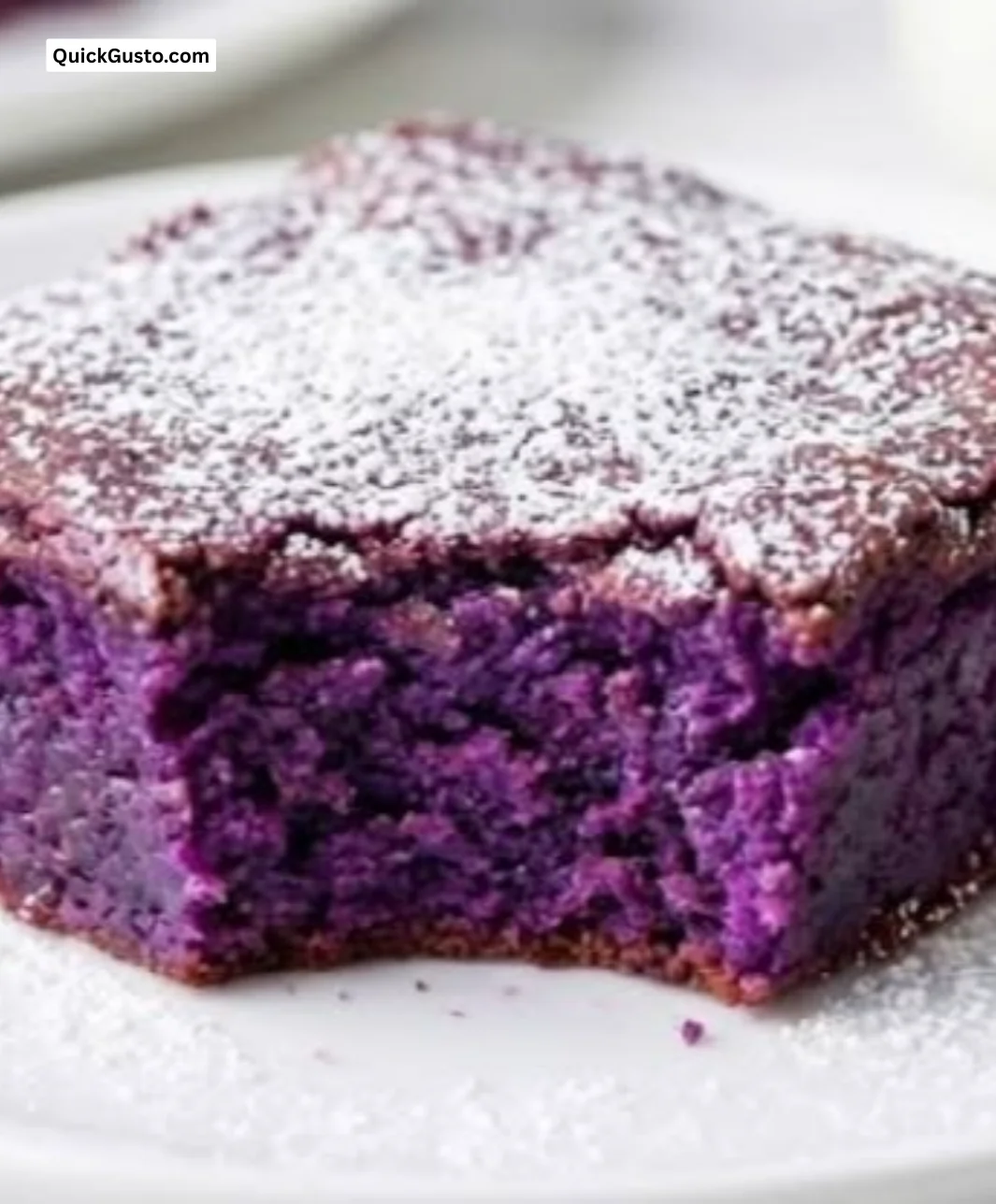 Delicious purple yam brownies with a rich velvet cocoa texture