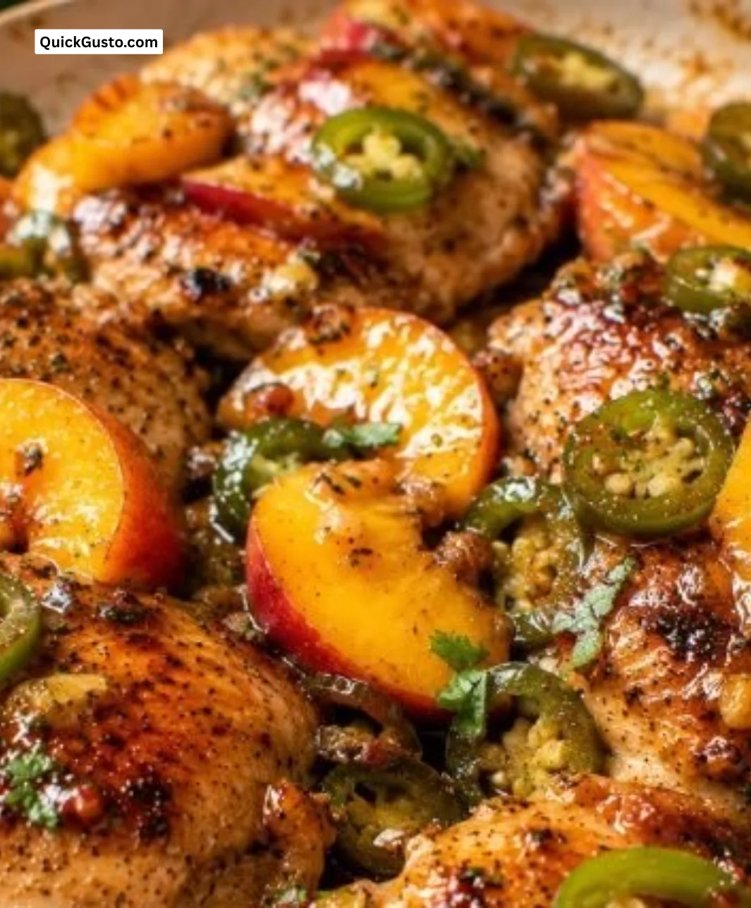 Delicious Quick Jalapeno Peach Chicken recipe for summer weeknight meals