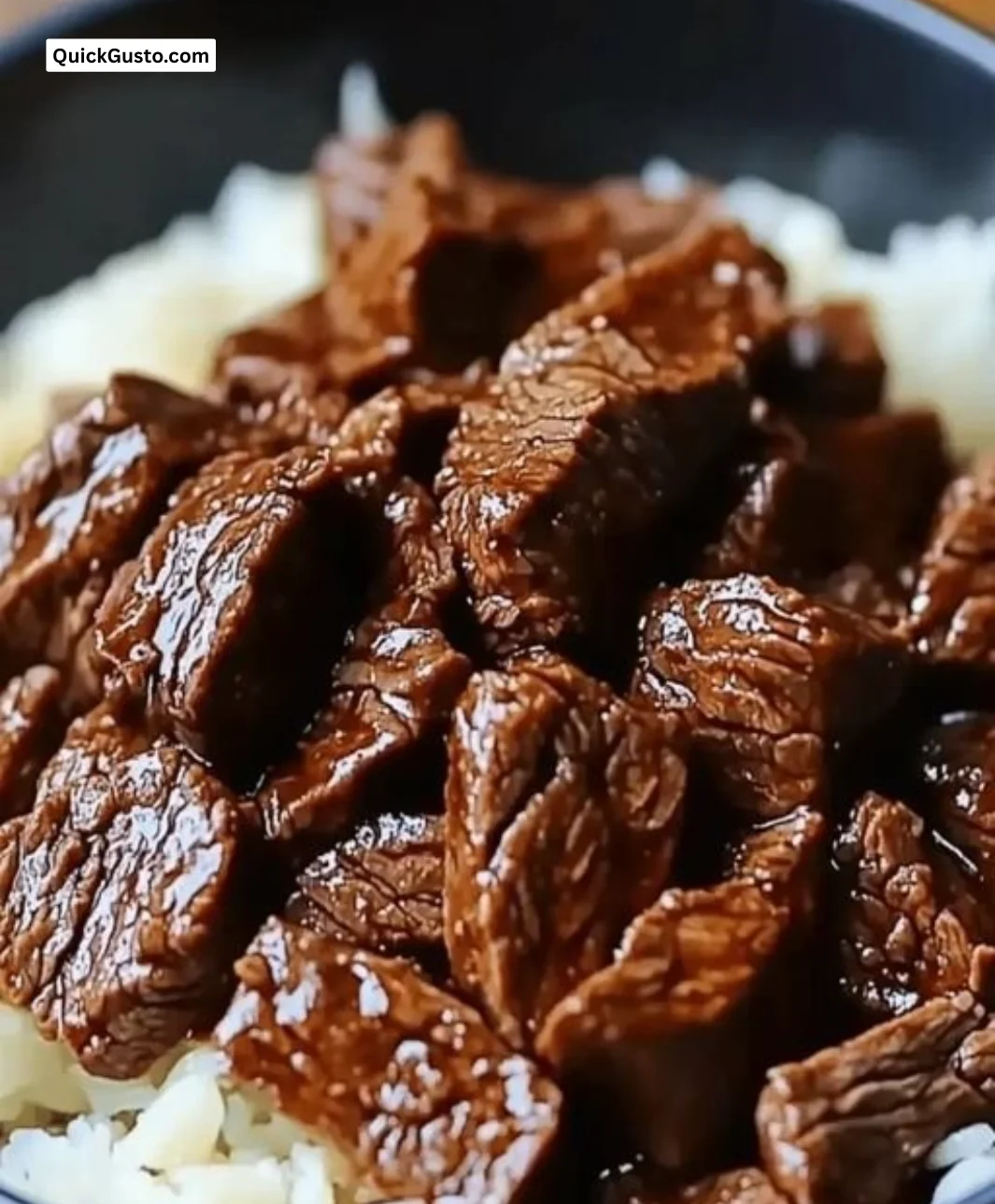 Delicious slow cooker Korean beef dish garnished with green onions and sesame seeds