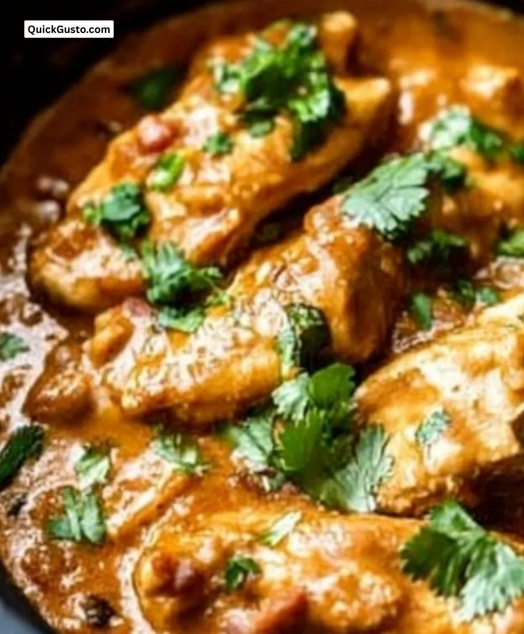 Slow Cooker Thai Peanut Chicken with peanuts and vegetables in a bowl
