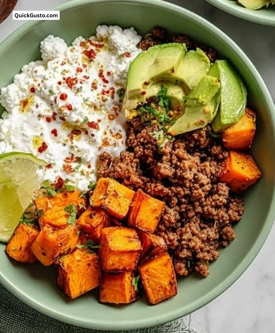 Spicy cottage cheese taco bowls topped with fresh ingredients and bold flavors