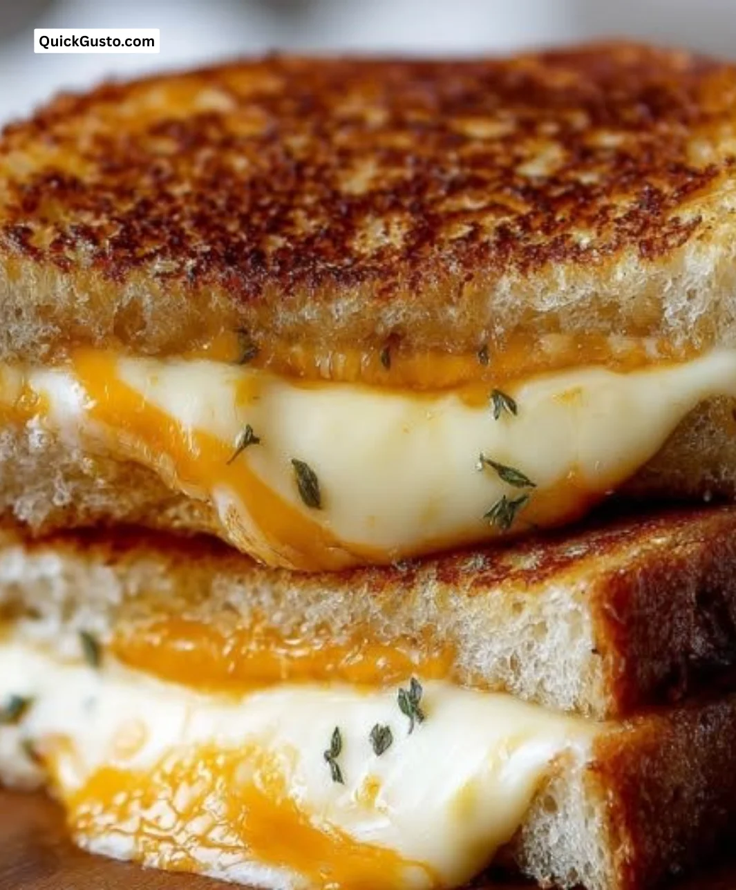 Delicious grilled cheese sandwich served on a plate with golden crust