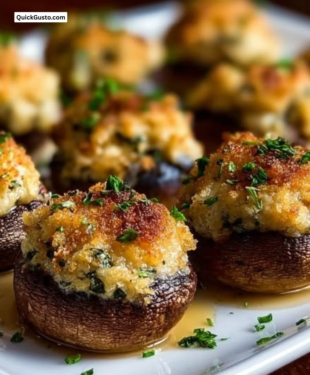 Delicious stuffed mushrooms baked to perfection with savory filling