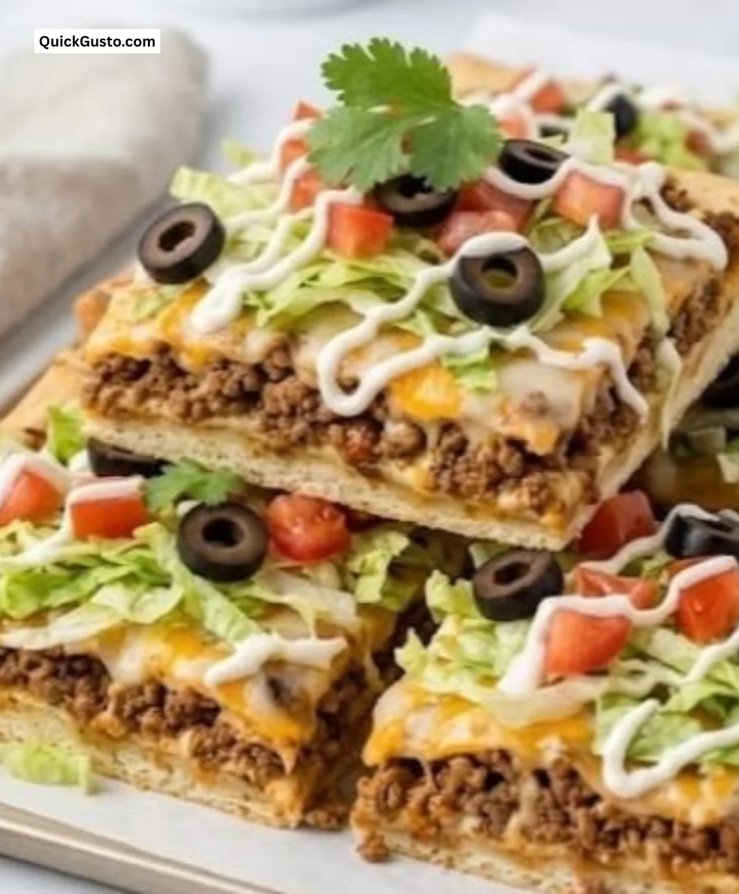 Delicious Taco Pizza Appetizer with crispy crust and cheesy toppings