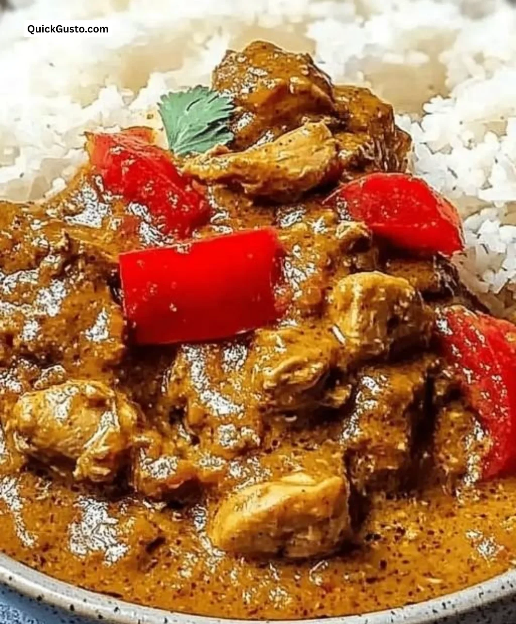 Bowl of Ultimate African Chicken Peanut Stew with fresh ingredients and spices