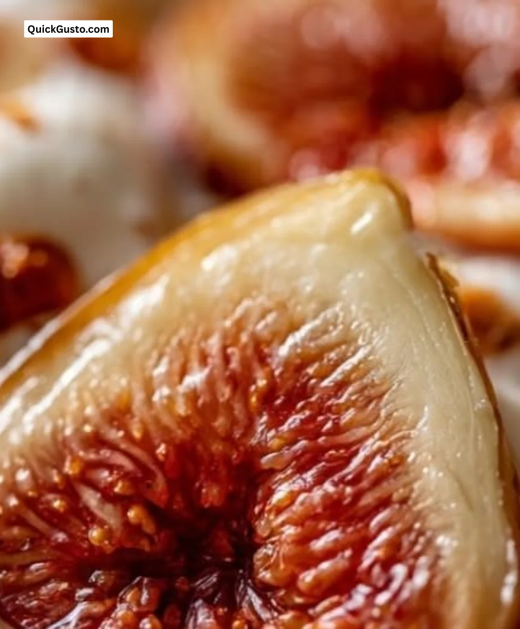 Warm figs dessert with honey and Greek yogurt in a cozy bowl