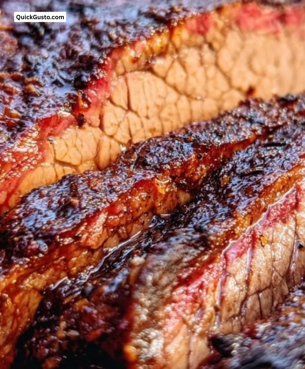 Tender and smoky smoked brisket on a cutting board ready to serve