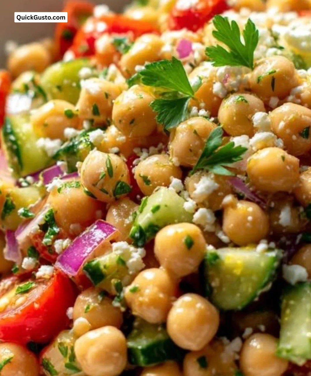 Colorful Mediterranean Chickpea Salad Bowls inspired by Trader Joe's
