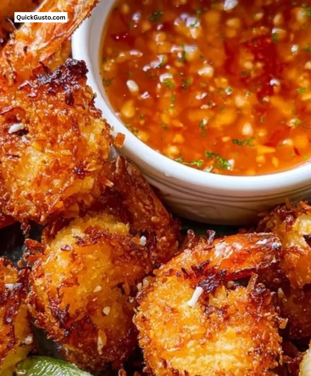 Delicious Coconut Shrimp served with a flavorful dipping sauce