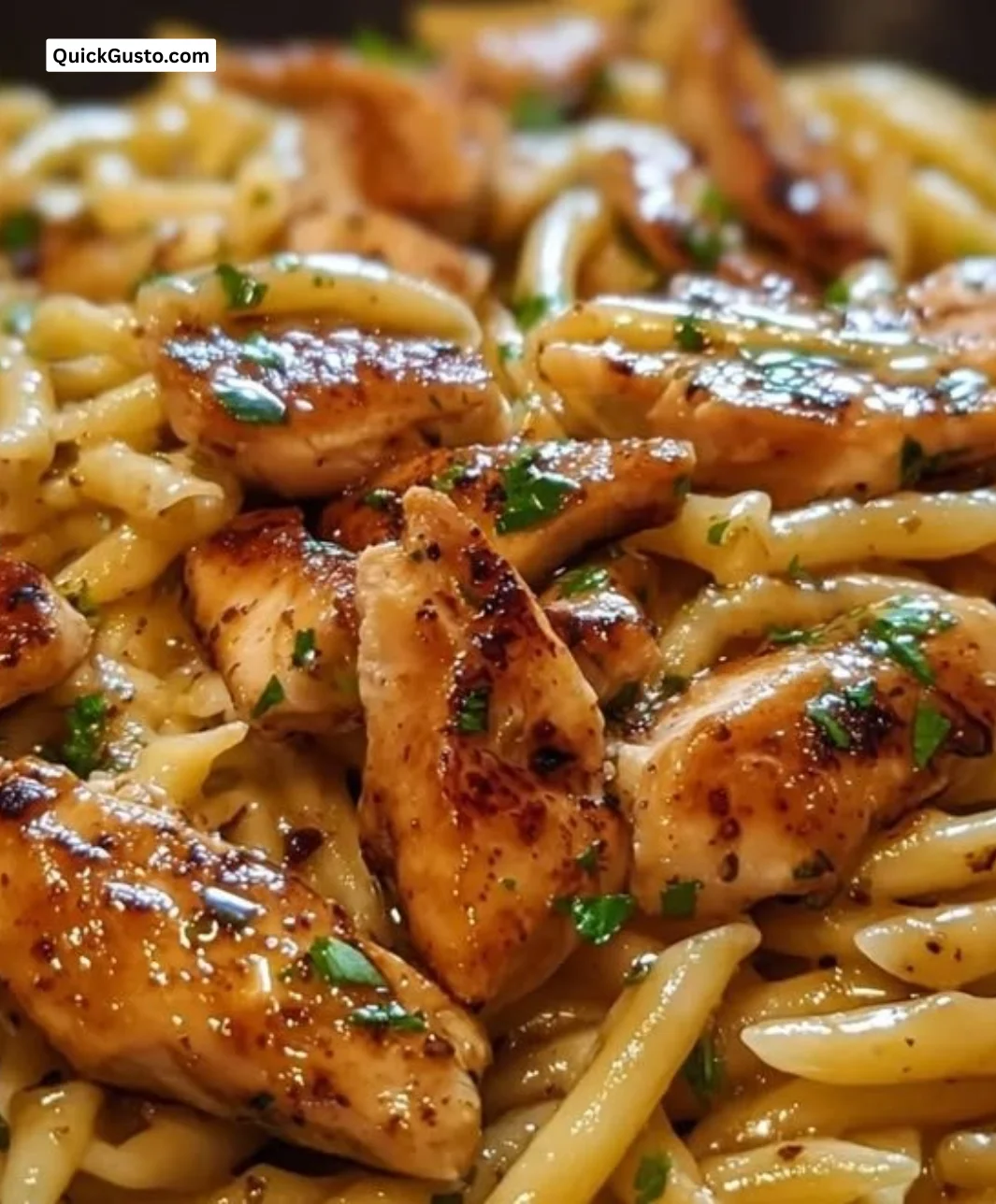 Cozy Comfort Chicken Pasta with Smoky Garlic Butter served in a bowl