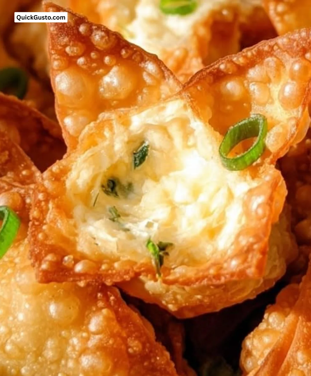 Plate of crispy Crab Rangoon with creamy crab filling served as an appetizer