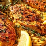 Delicious creamy Cajun Chicken Orzo served in a bowl, perfect for weeknight meals.