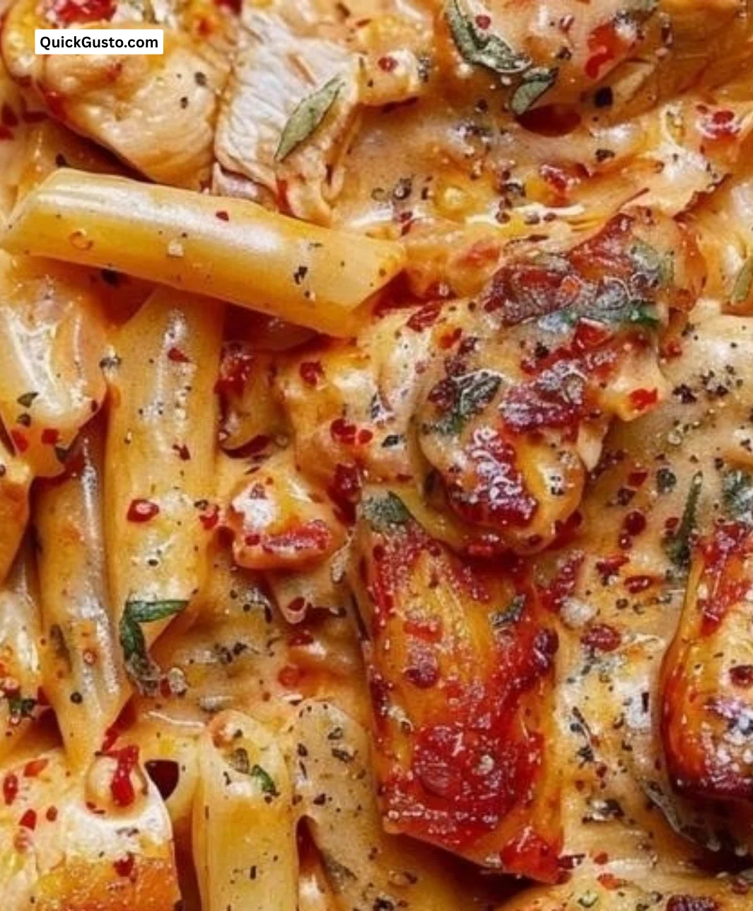 Creamy chicken mozzarella pasta in a bowl, perfect for weeknight dinners.