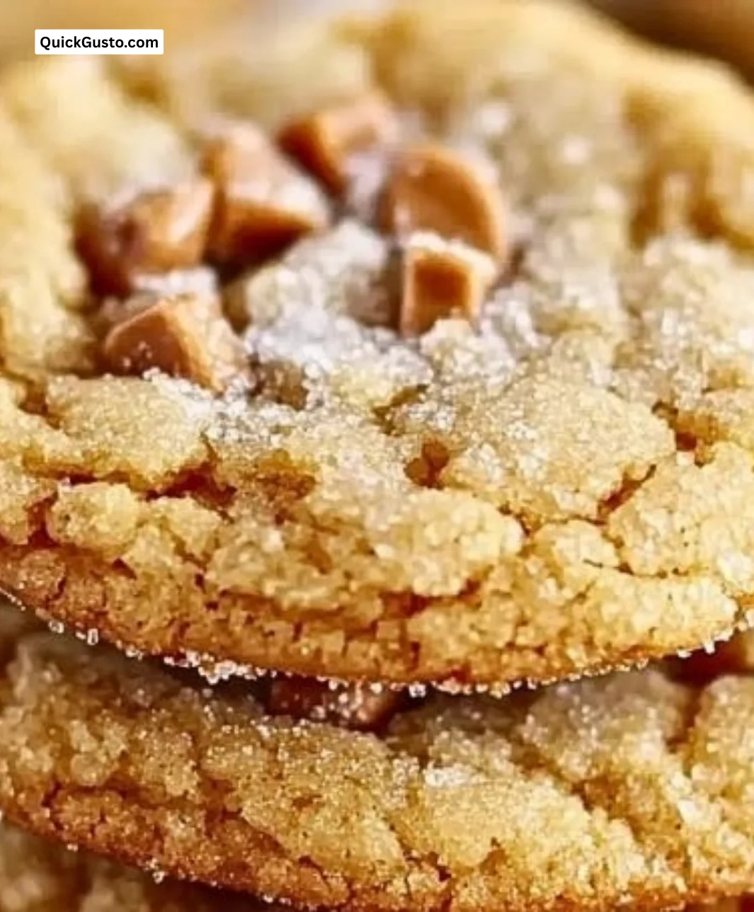 Crispy butter toffee sugar cookies fresh out of the oven